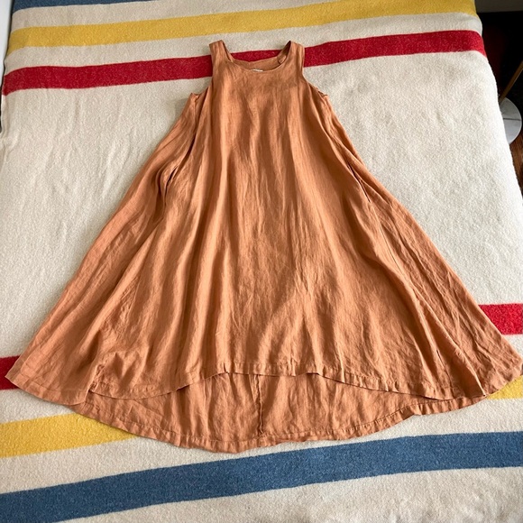 Black crane linen rust midi-maxi dress - Picture 12 of 12